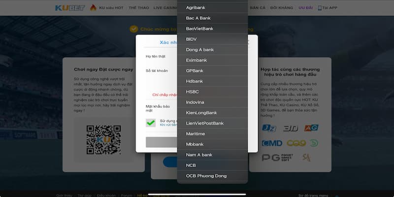 Lựa chọn ngân hàng nạp tiền thuận lợi đang sử dụng