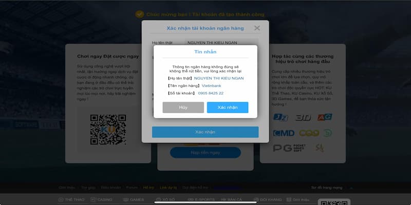 Xác minh thông tin rút tiền trước khi hoàn tất giao dịch